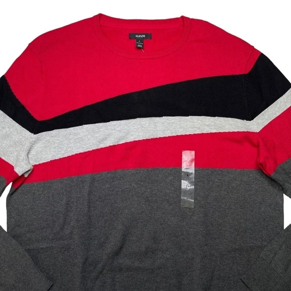 Alfani Novelty Table Jester Red Classic Fit Crewneck Mens Sweater Size Large - Picture 2 of 10